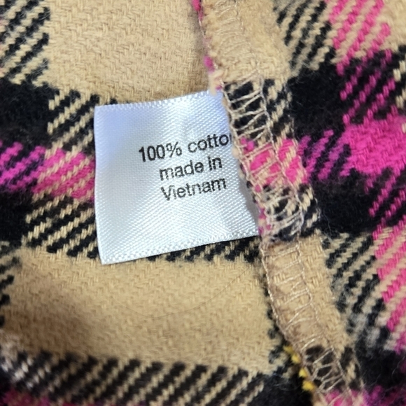 Lane Bryant Tan Pink Classic Button Front Plaid Shacket 100% Cotton Cabincore - Picture 9 of 10